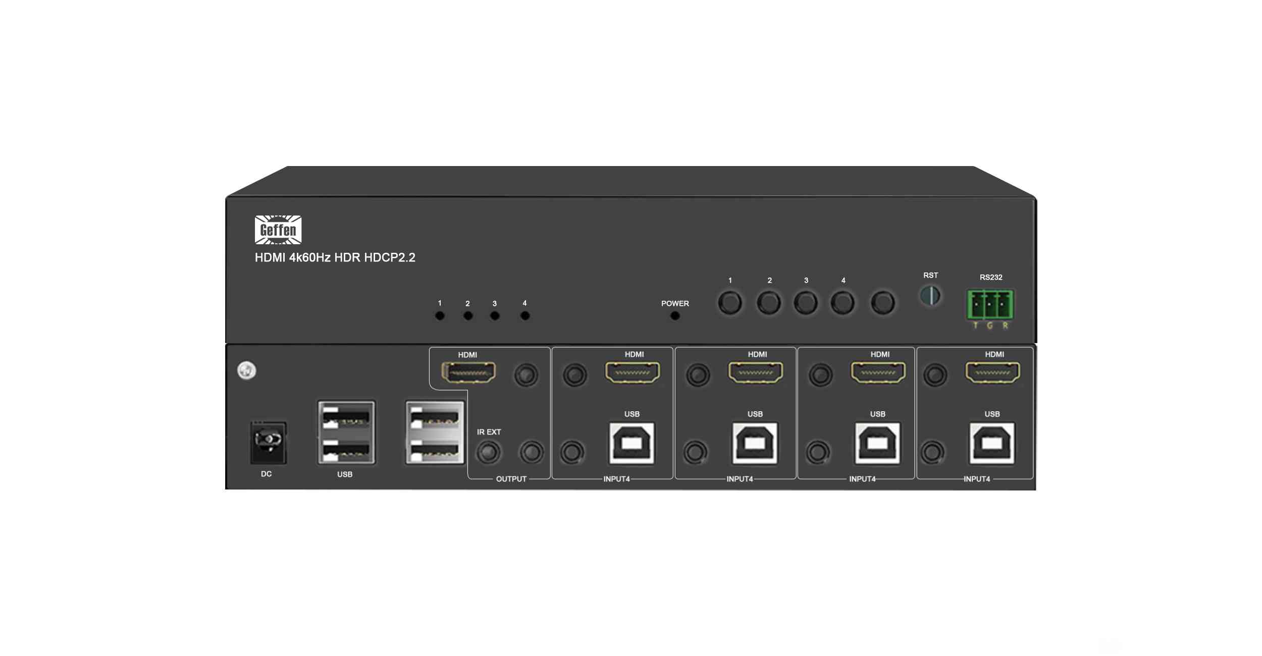 多路KVM HDMI4进2出切换器