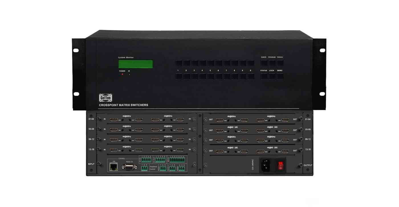 16路16进16出高清4K无缝混合矩阵切换器